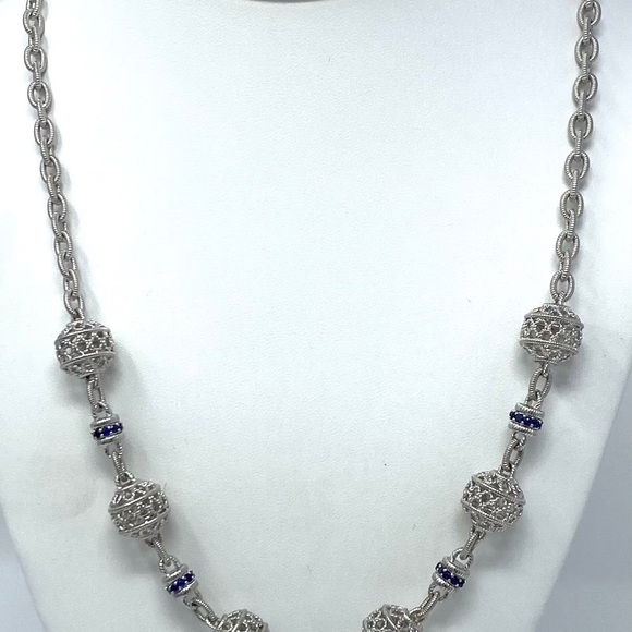 Judith Ripka Sapphire Sterling Silver Necklace - Picture 2 of 5